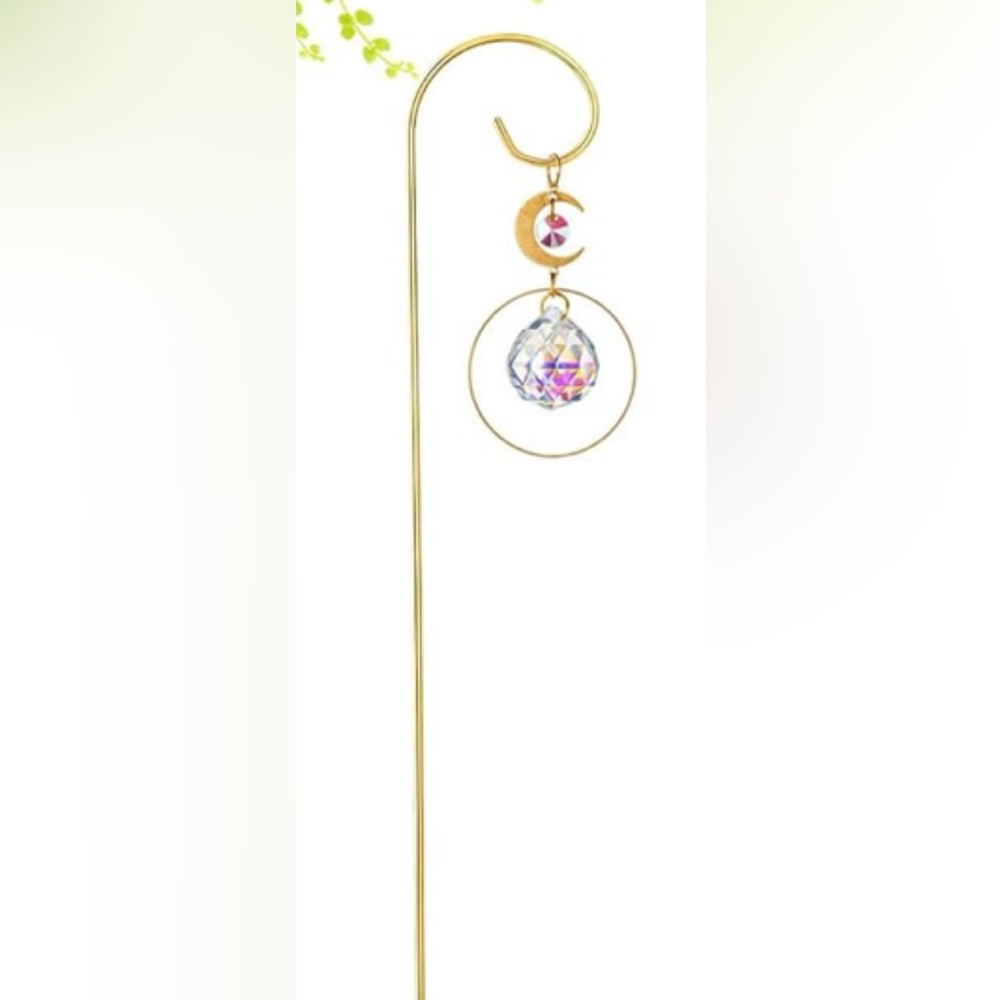 Crescent Moon Crystal Sun Catcher for Plants ☀️🪴☀️